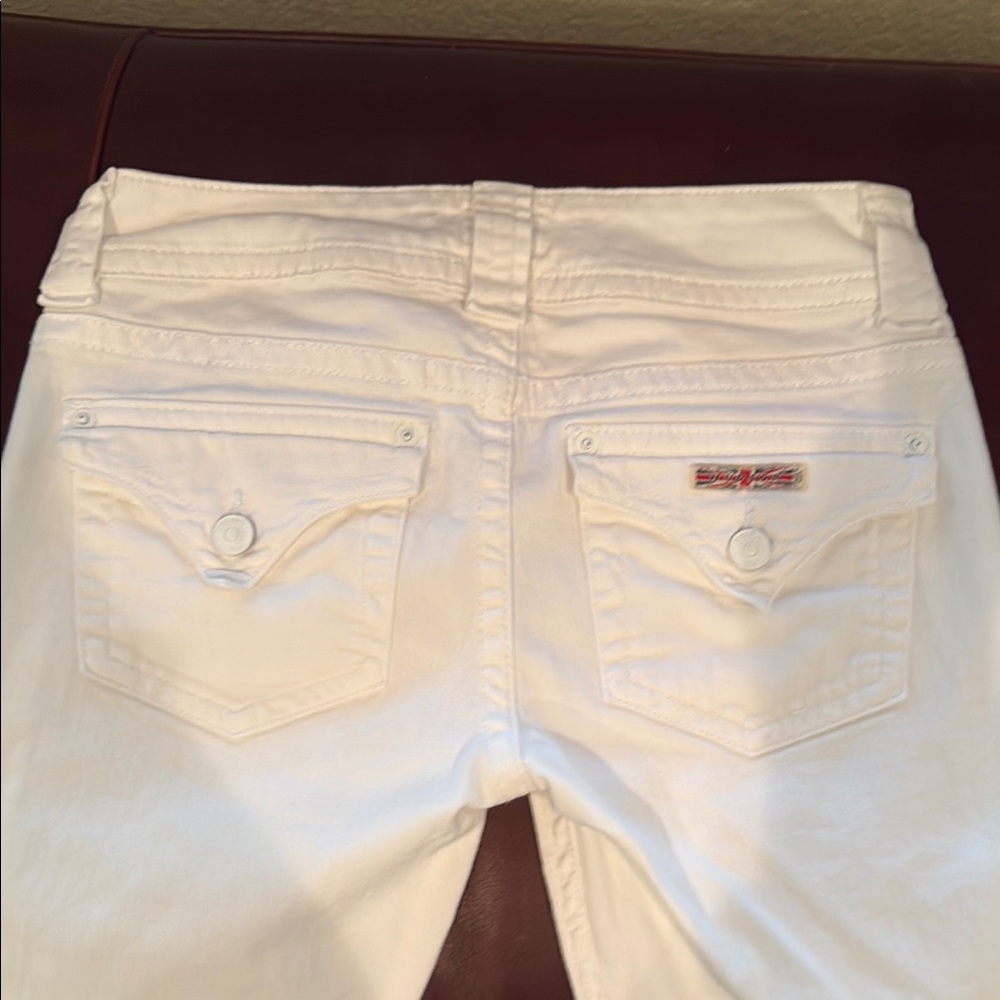 Hudson Jeans White Fitted Denim with Contrast Stitching